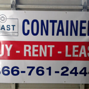 48" x 96" gloss economy vinyl banner, 13 oz, digital printed, digital printed, grommets top and bottom edge