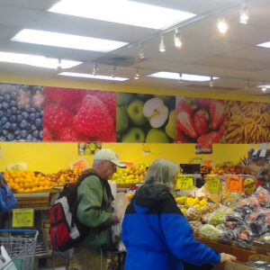 Two 36" x 18"" gloss economy vinyl banner, 13 oz, digital printed, digital printed, no grommets
