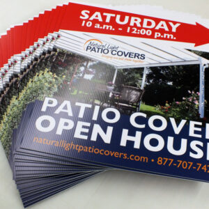 24" x 24" 4mm coroplast with digital printed vinyl applied on both sides